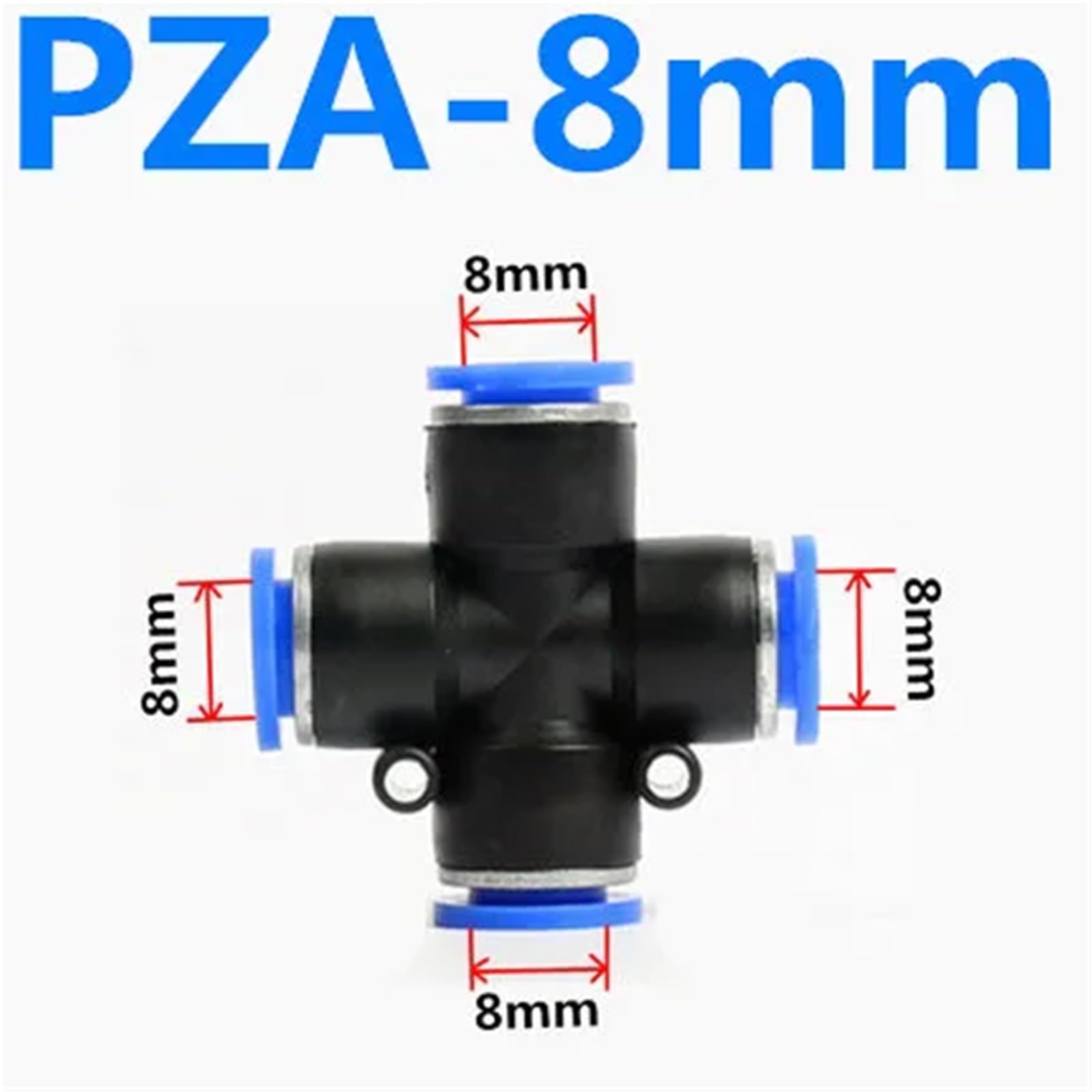 Raccordi pneumatici in plastica a 4 vie a 5 vie, connettori rapidi per tubo dell'acqua, connettore ad aria spinta veloce da 4 mm, 6 mm, 8 mm, 10 mm, 12 (PZA-8)