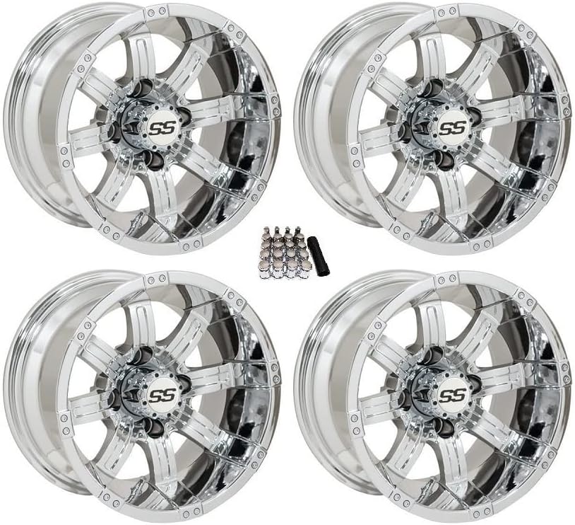 GTW Tempest - Ruedas para carrito de golf (14 pulgadas), cromadas