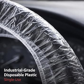 HI-TECH Disposable Steering Wheel Covers Industrial Grade, Universal Fit, Single-Use Protection, 500 Pack for Automotive Service, Car Wash & Valet Use