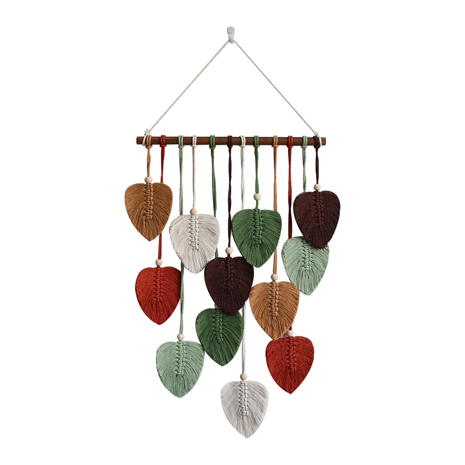 TaLcuS Handmade Woven Cotton Rope Tapestry, Boho Chic Macrame Wall Hanging with Tassels & Beads – Aesthetic Bohemian Decor for Bedroom, Living Room, Office, Apartment(A2)