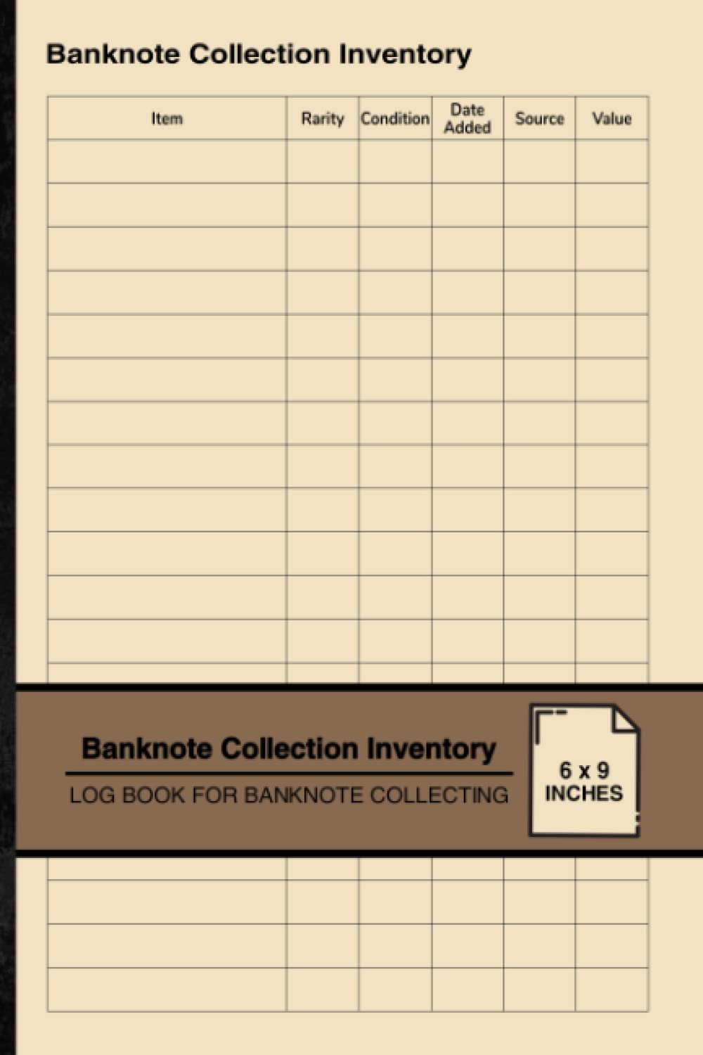Banknote Collection Inventory: Log Book For Banknote Collecting | For Banknote Collectors | Small
