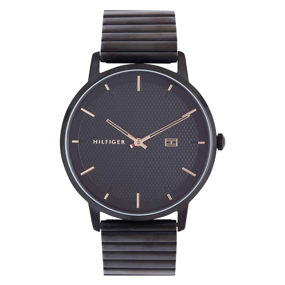 Tommy Hilfiger Mens Metallic Analogue Watch - TH1791655 (Black_Free Size) (B084WZB74V) Amazon Price History, Amazon Price Tracker