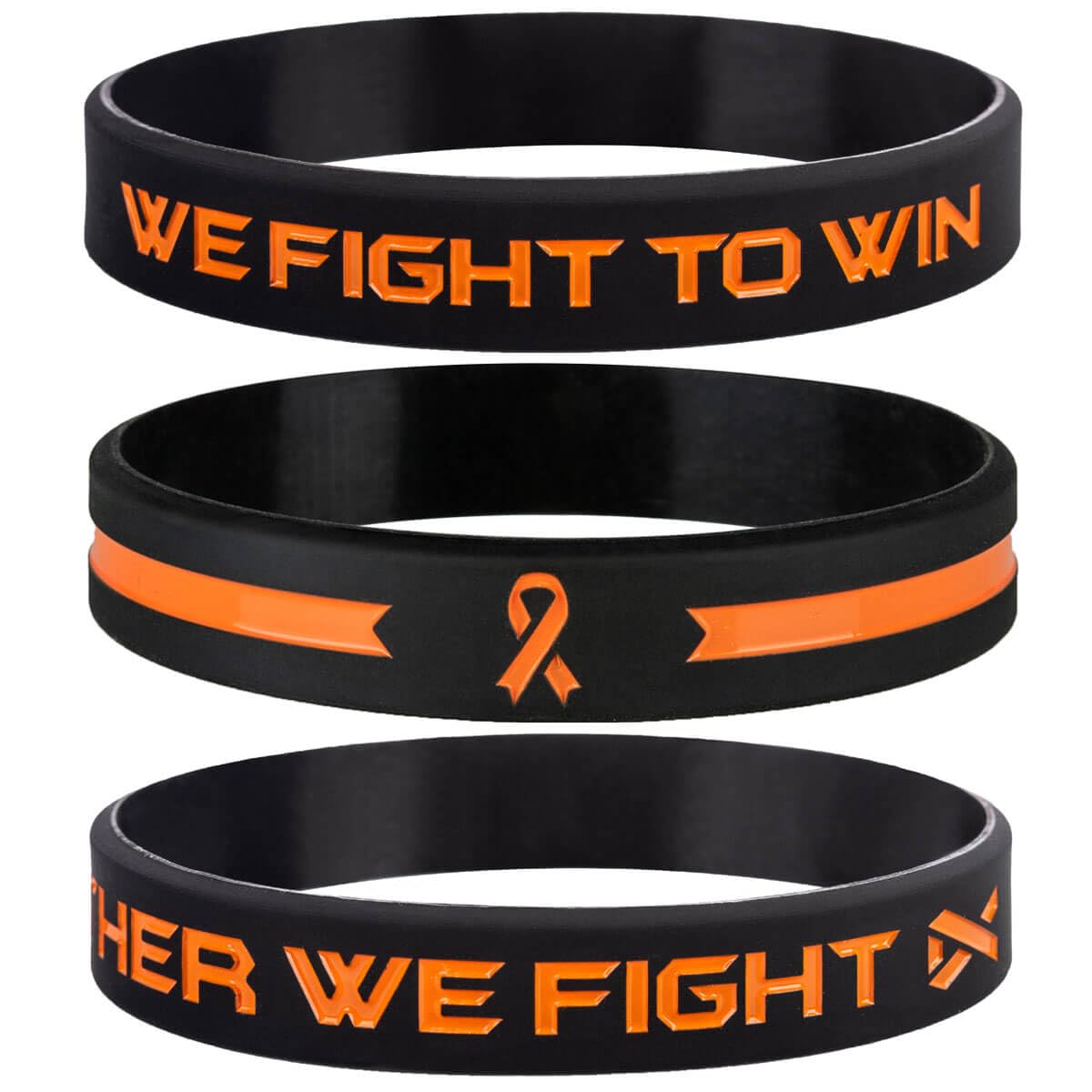 Sainstone Get Well Soon Gifts Orange Awareness Ribbon Bracelets with Motivational Quote - Fight With Hope, Together We Fight, Cancer & Cause Wristbands for Men Women Patients Survivors (Unisex)