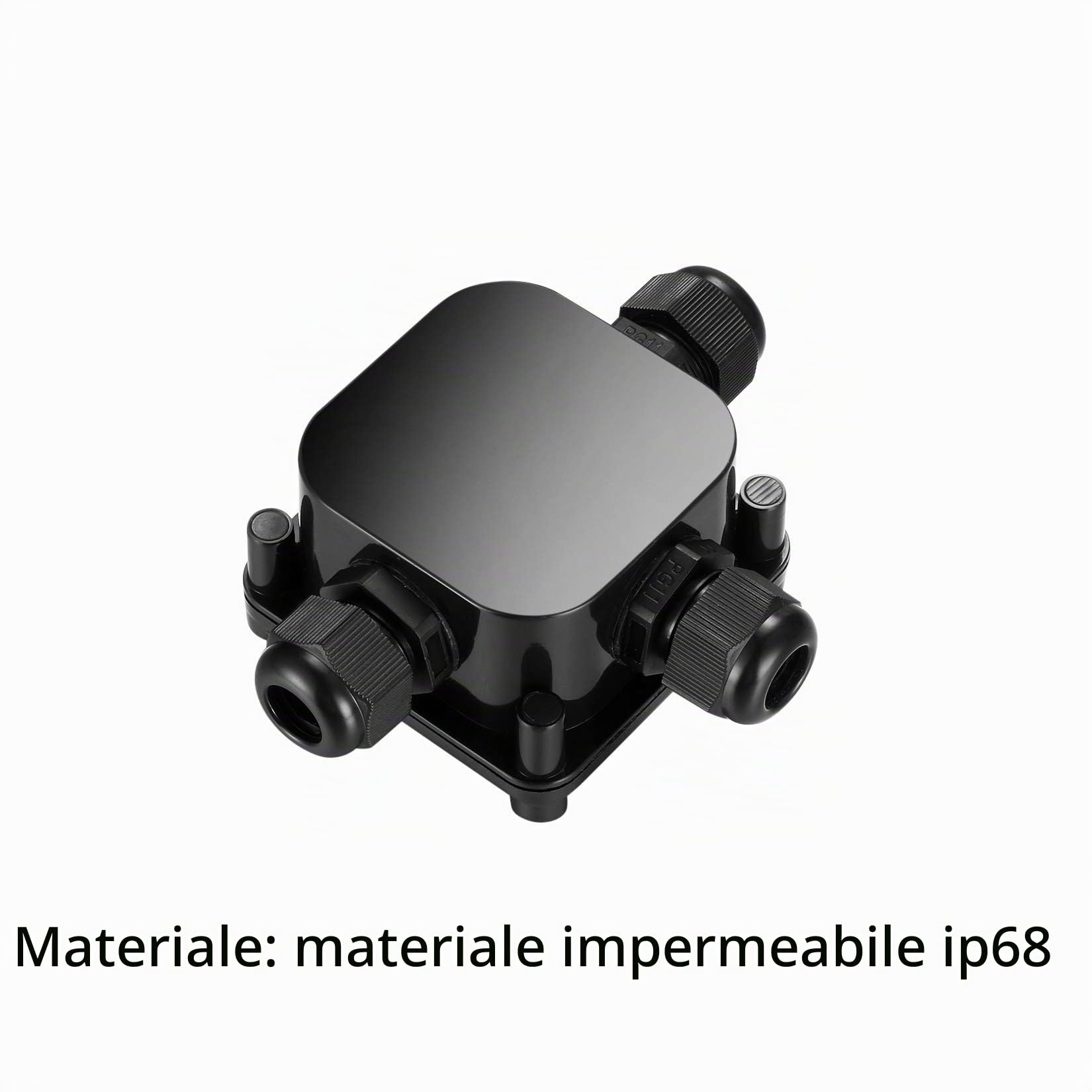 4 Pz Scatola di Giunzione a 3 Vie, Scatole di Derivazione Esterna IP68 impermeabile, Scatole Elettriche Cavo Connettori Esterni - φ6.5-10.5mm/Nero