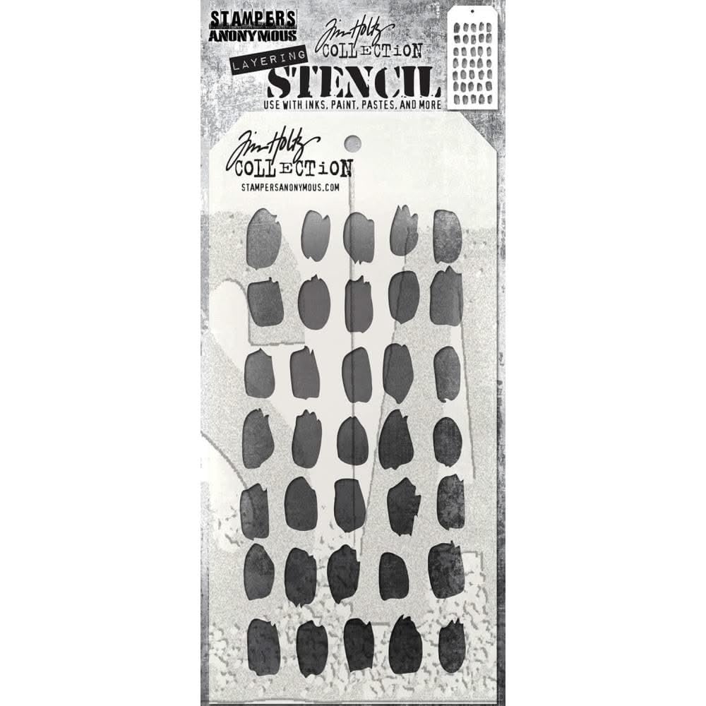 Stampers Anonymous Tim Holtz Layered Stencil 4.125"X8.5"-Brush Mark