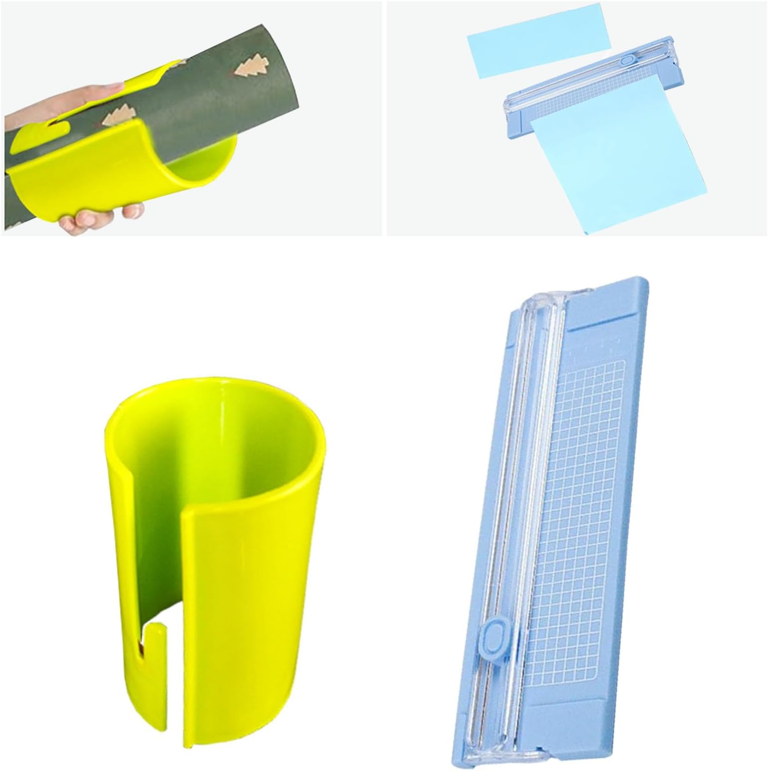 2PCS Paper Cutter, Wrapping Paper Cutter, Sliding Wrapping Gift Wrap Cutter with Measuring Scale, Vinyl Cutter for Crafting for Student Gift Packaging, for Home, Schools and Offices