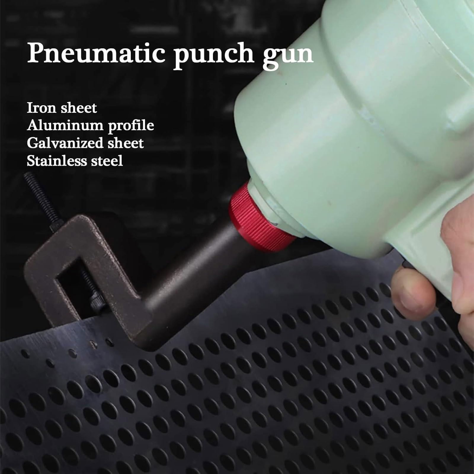 Industrieller Luftlochstanzer, pneumatischer Lochöffner | Pneumatische Stanzpistole, tiefer Handstanzer aus Metall for Durchmesser 3,2–13 mm, Türen, Fenster, Fabrik(5mm)