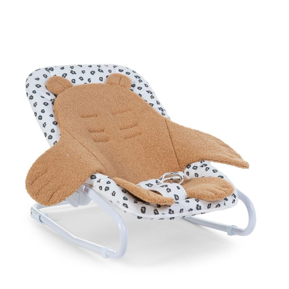 CHILDHOME - Cojín reductor universal compatible con trona, tumbona, asiento de coche, cochecito, aberturas para pasar, arnés de seguridad, suave, Teddy Beige