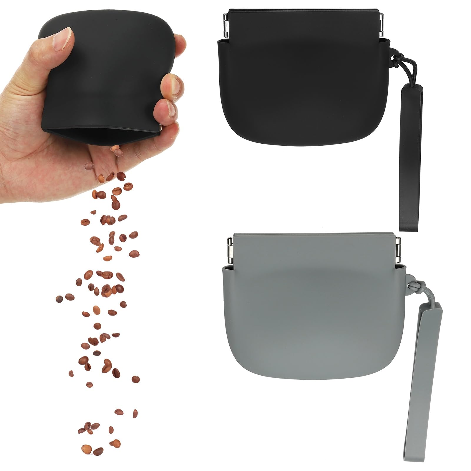 Pochette à friandises fermeture automatique en silicone de poche pour animaux