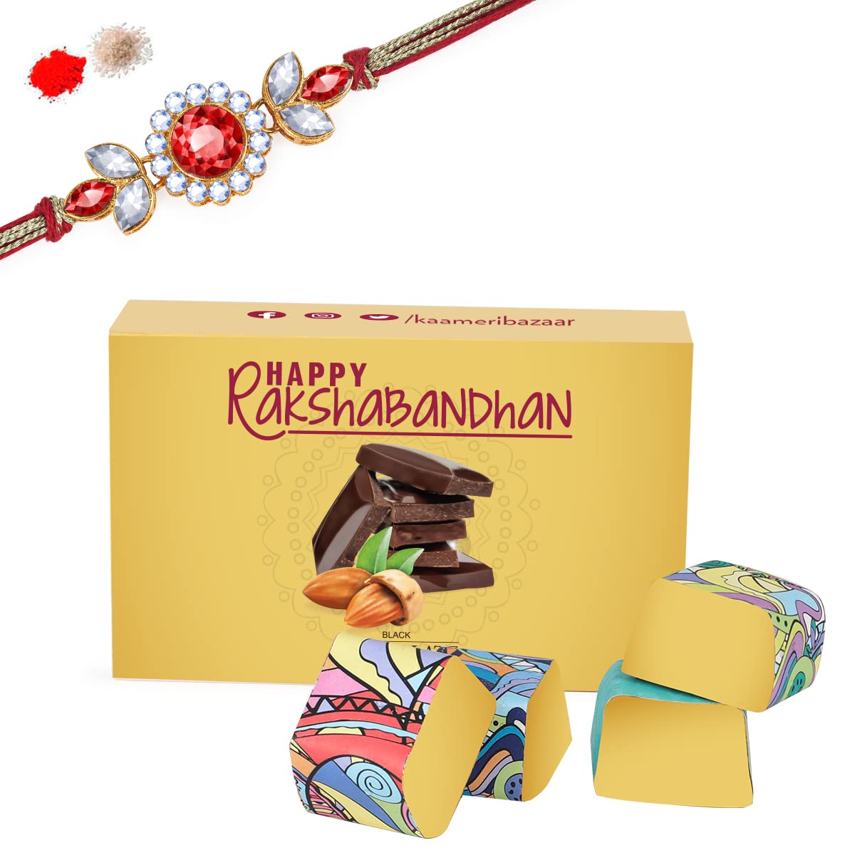 Kaameri Bazaar rakhi for brother with chocoalte gift hamper and rakhi, roli chawal Rakhi gift for brother rakhi gifts for brother rakhis with chocolate (B0B6RPWFCY) Amazon Price History, Amazon Price Tracker