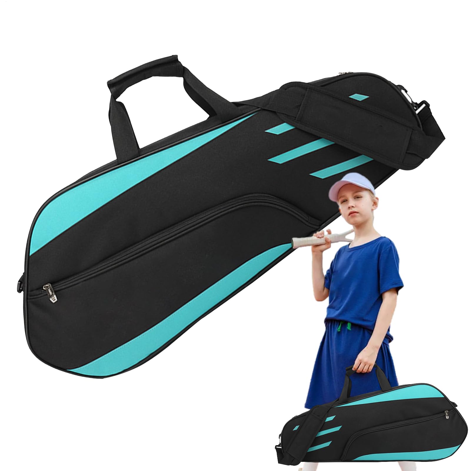 3 Bolsa de Tenis de Raqueta - Ceta de Transporte de Hombro de bádminton Impermeable, Cubierta de Raqueta organización | Bolsa de Racquetball portátil para Hombres para Hombres, Soporte para