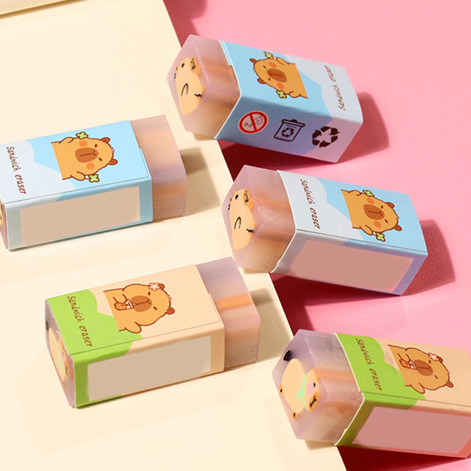36 gomme colorate per cancellare a forma di animale, per studenti, bambini, aula, ricompensa, PVC, gomma morbida