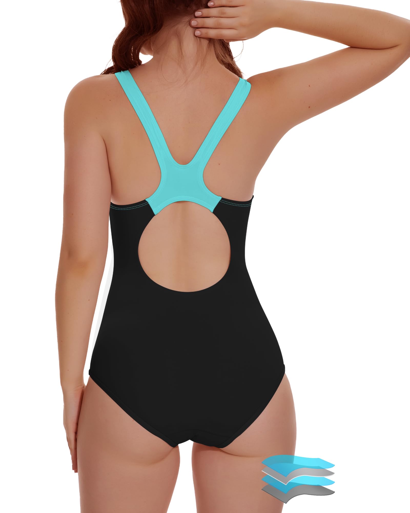 Beautikini Period Swimwear One Piece Racerback Training Bathing Suit Women Period Swimsuits for Teen Girls Ages 11-14