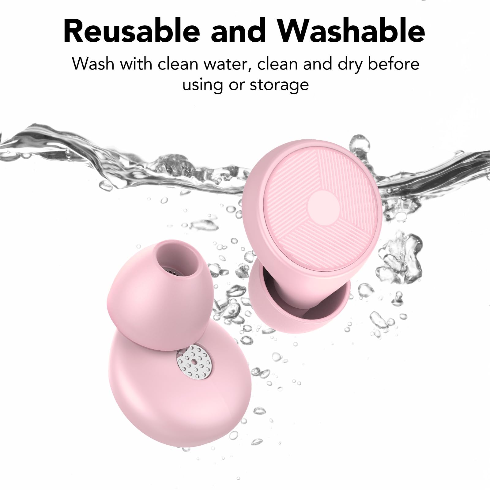 Tapones para dormir 45 dB, color rosa