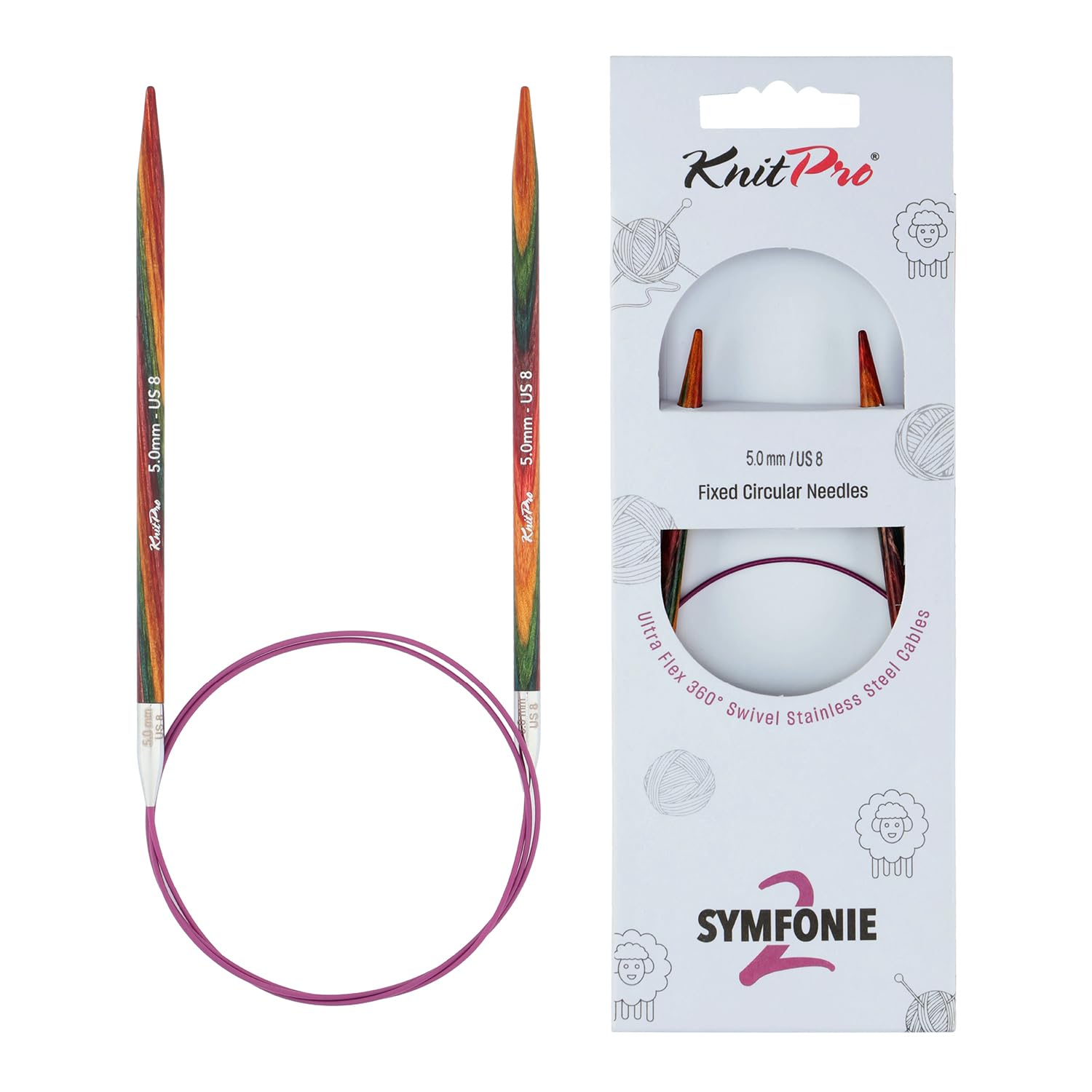 KnitPro Symfonie 2 Fixed Circular Needles 32" (80cm) | 5mm