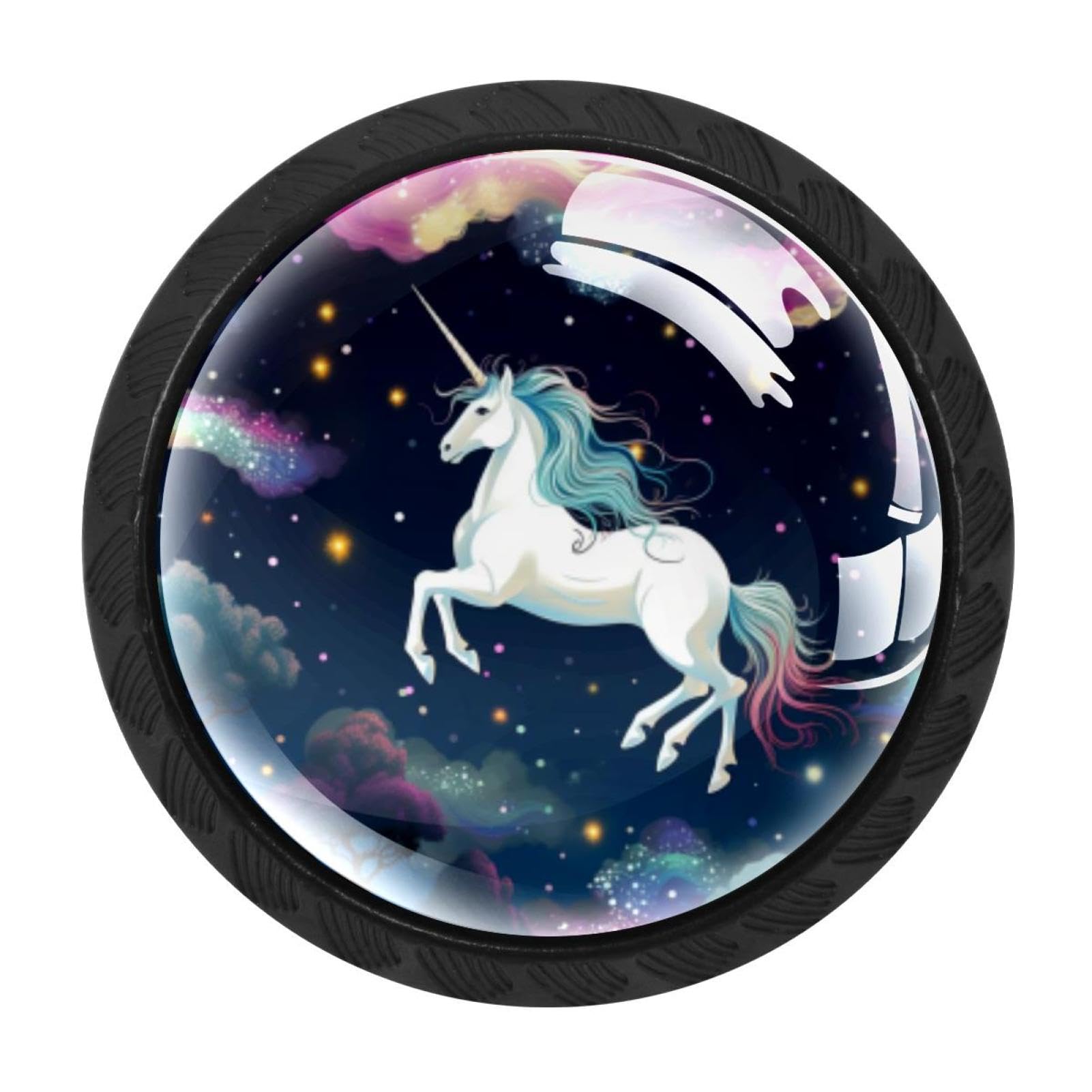 Chenzzzz Multicolored 18 4 Pcs Starry Unicorn Crystal Glass Cabinet Knob Drawer Pull Handle For Kitchen Cupboard Dresser Wardrobe Etc