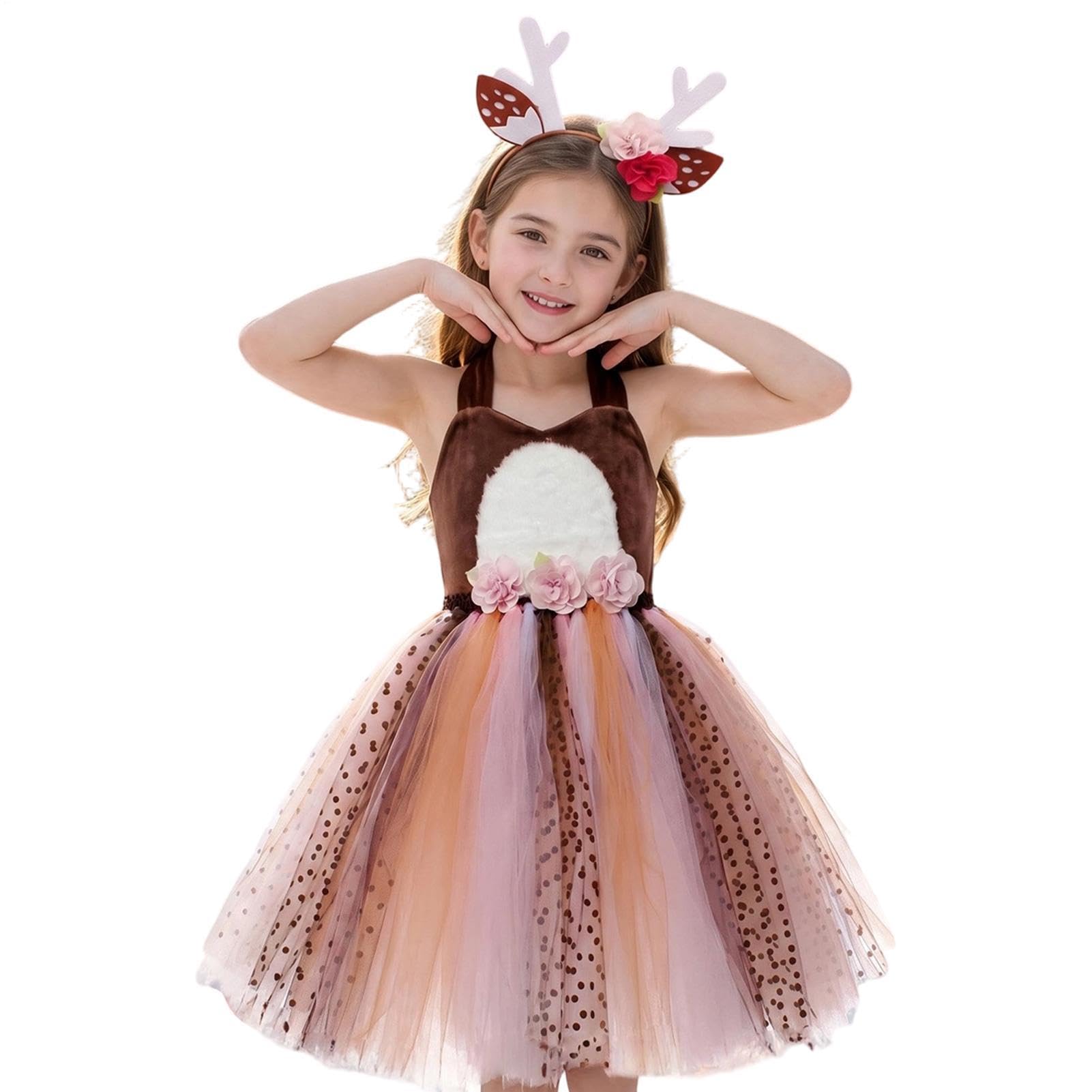 Vestito natalizio in tulle per bambine, gonna in tulle per cosplay con