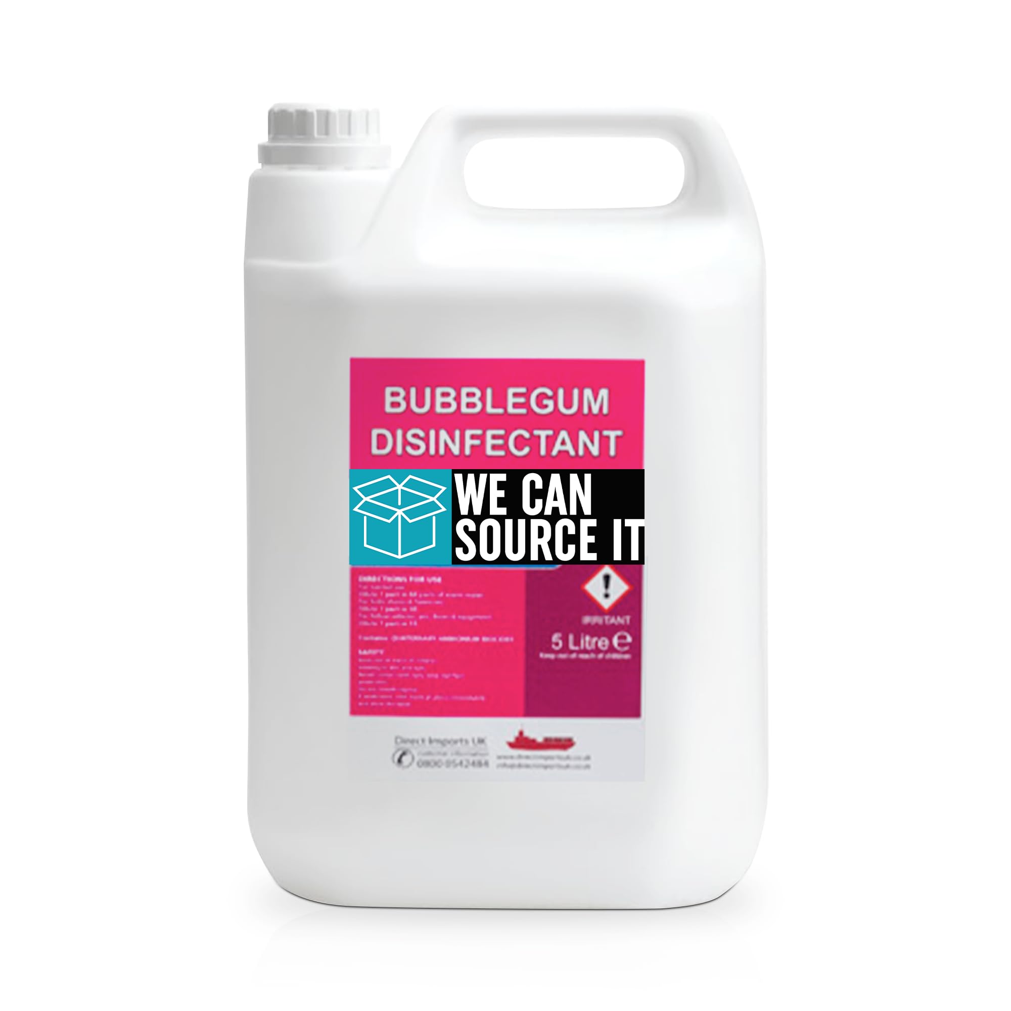 We Can Source It Ltd - Pet Disinfectant with Bubblegum Fragrance – Professional Grade Cleaning Solution for Kennels, Pets, Dogs & Cats – Removes Odours and Keeps Surfaces Fresh - 5 Litre