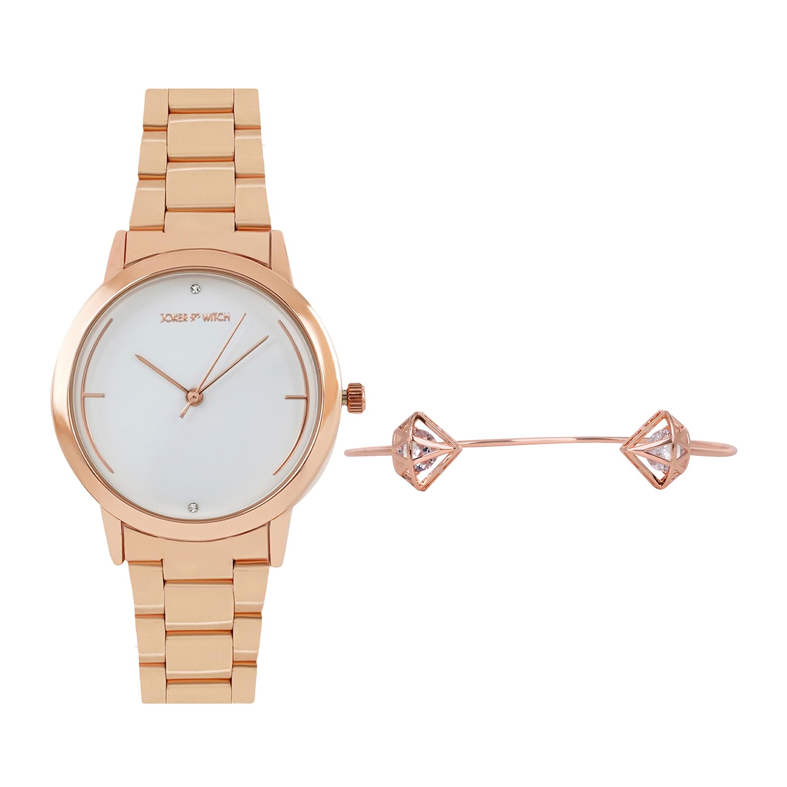 Joker & Witch Stainless Steel Women Auriga White Dial Rose gold Band Analog Watch Bracelet Stack (B0C7L9KWLK) Amazon Price History, Amazon Price Tracker
