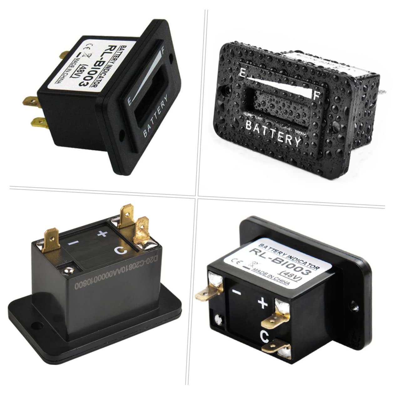 Healifty 1Pc Digital Display Battery Capacity Tester with Voltage Indicator Battery Gauge Monitor for Rvs Motorcycles and Electric Motors