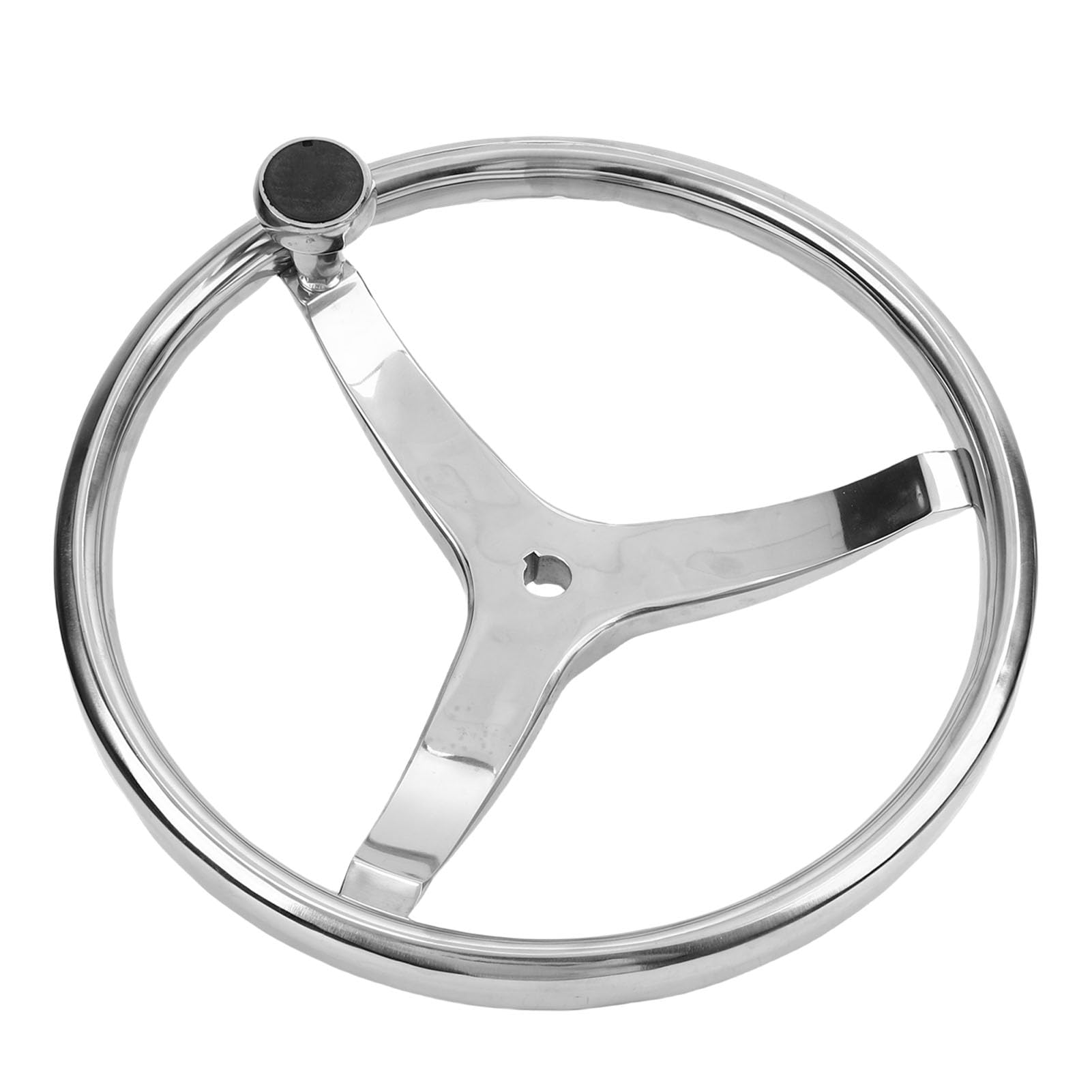 Generic Kierownica do łodzi 13-1/2 Cala, Kierownica Morska ze Stali Nierdzewnej do Stożkowego Wału 3/4 Cala, Koło z 3 Szprychami z Pokrętłem i Kołpakiem środkowym, Idealne Jachtów i łodzi Pontonowych