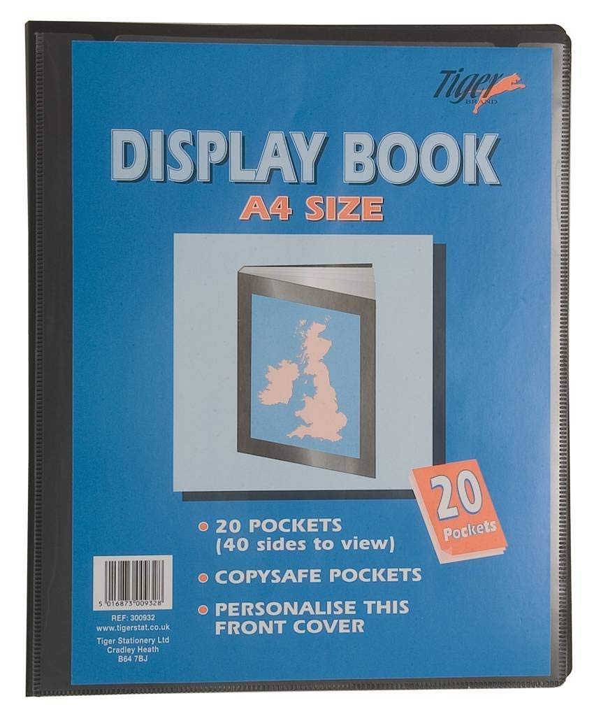 Tiger Blue Display Presentation Book Size A4- 20 Pockets - 40 To View