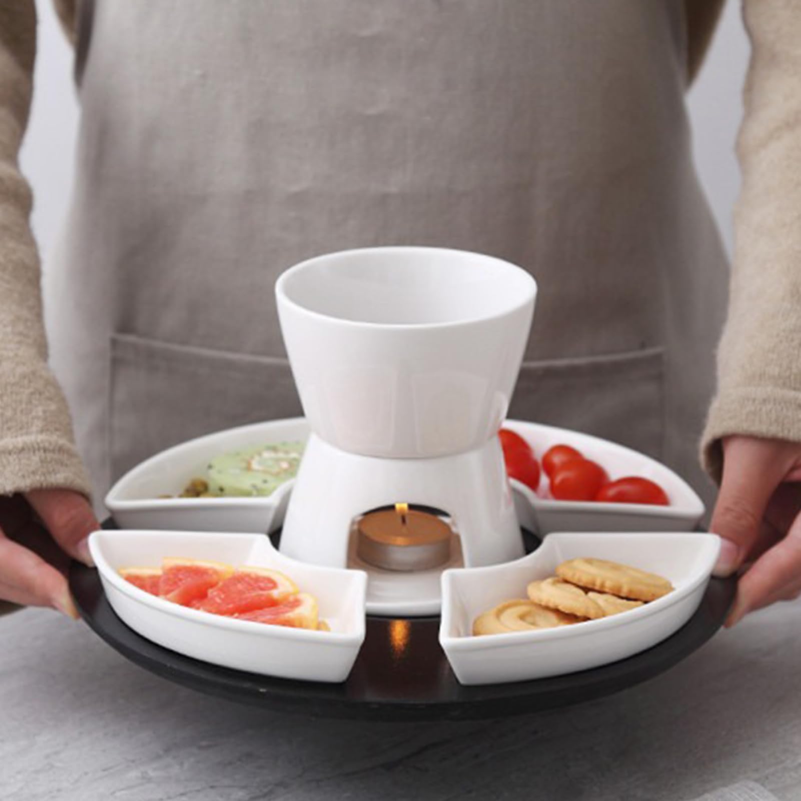 Set Fondue Chocolate Infantil Cerámica termorresistente con Calentamiento
