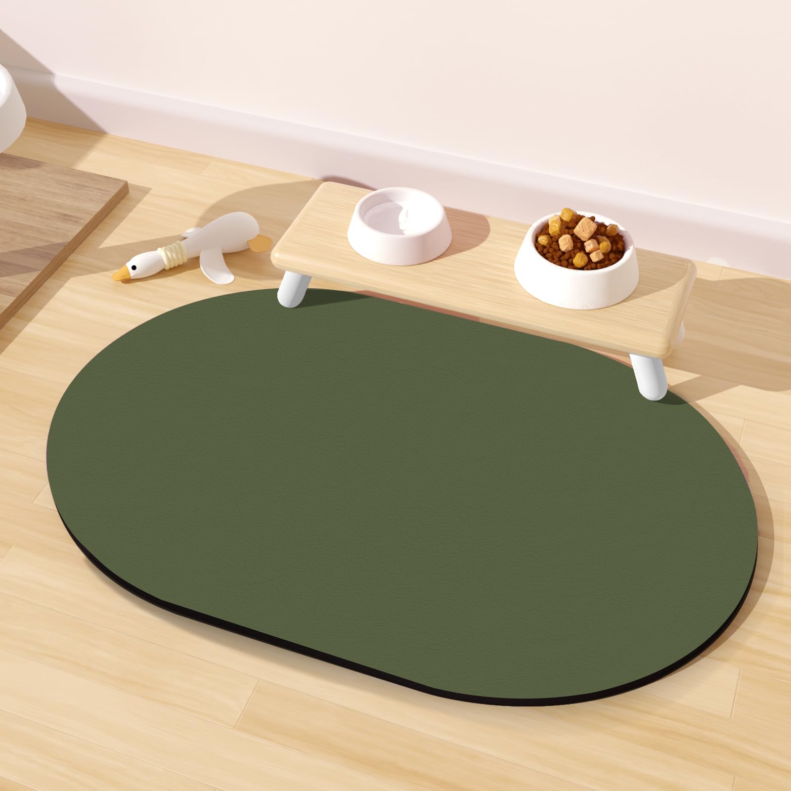 METEOROCK Absorbent Dog Food Mat, 51x30.5CM Non Slip Cat Feeding Mat, Anti-Scratch Cat & Dog Bowl Mats for Floor, Easy Clean Pet Food Mats for Dogs and Cats, Fit with Kitchen, Living Room, Garden — image 1