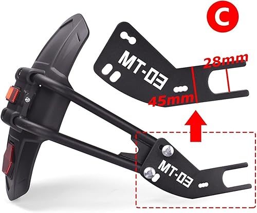 Miniatura 3 de Guardabarros para rueda trasera de motocicleta, accesorios para guardabarros Yamaha MT-03 MT03 MT 03 ABS 2018-2021 2022 (color negro C)