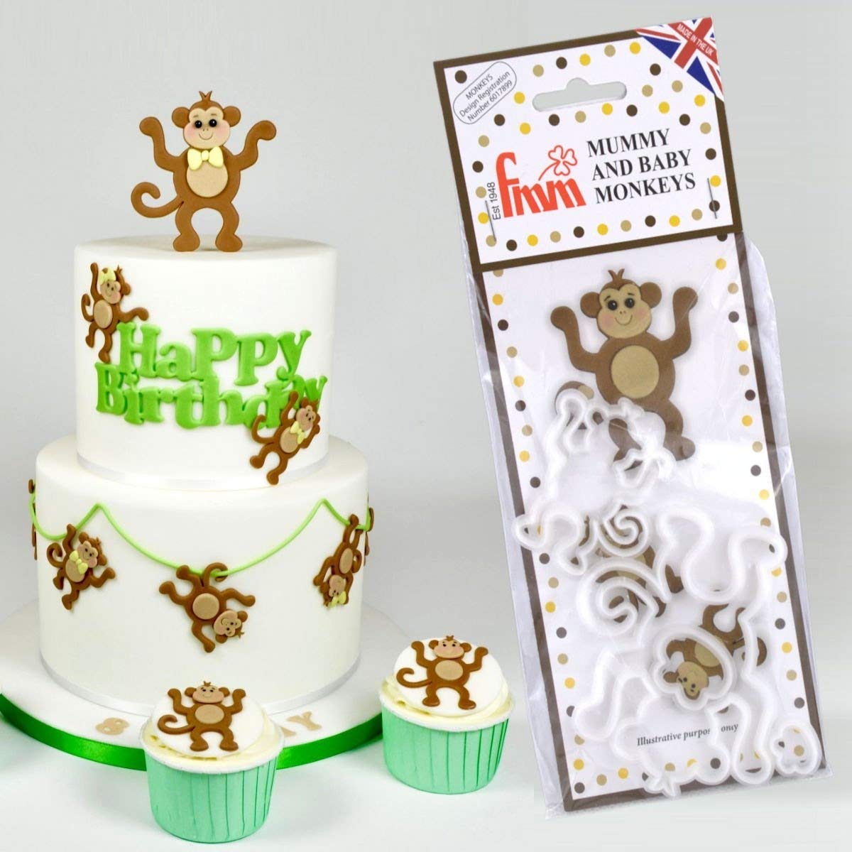FMM Sugarcraft - Mummy and Baby Monkeys - Cake Decoration Cutters