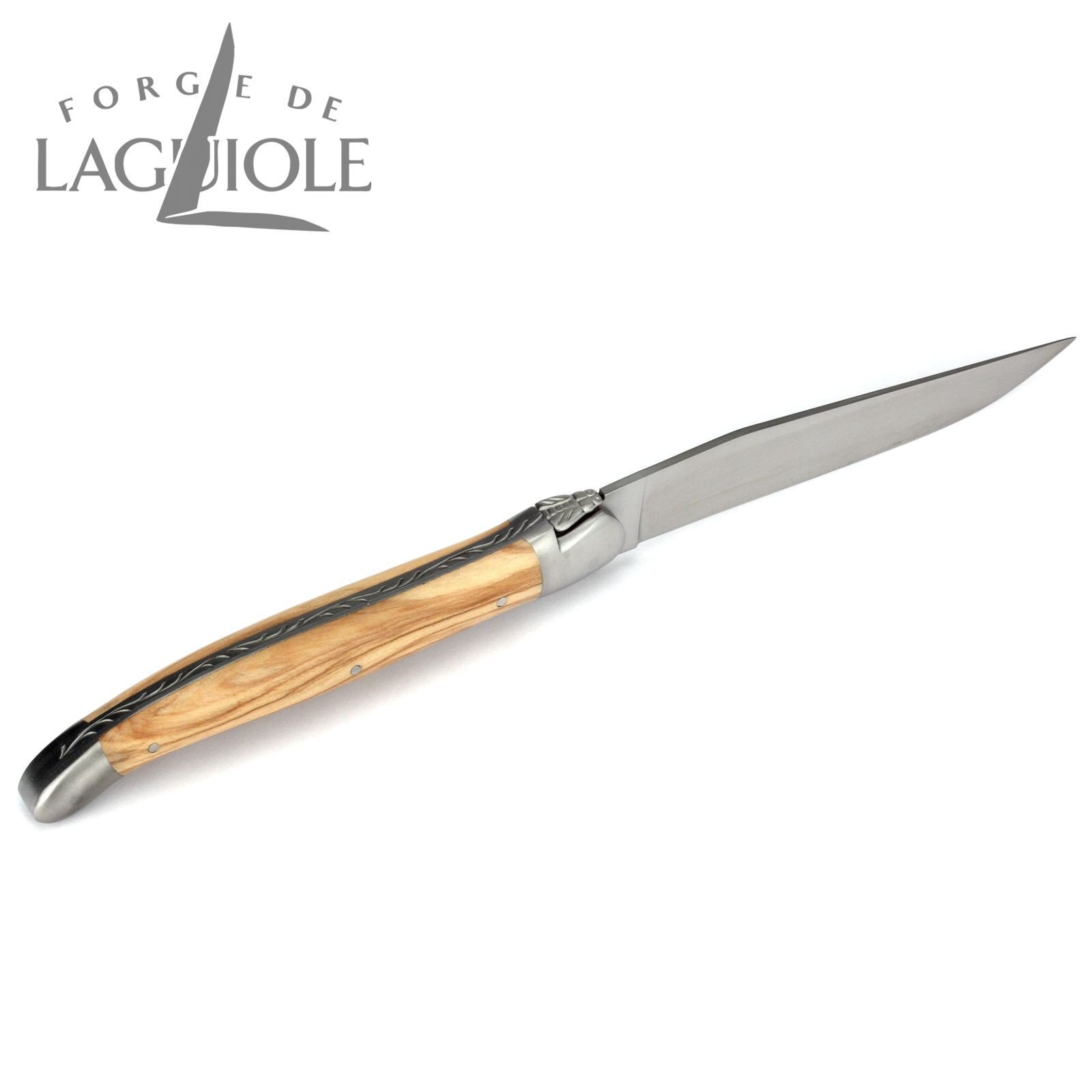 Set Di 2 Coltelli Da Bistecca - Realizzati In Francia (Thiers) - Acciaio Inox E Manico In Legno Di Faggio, 21 Cm