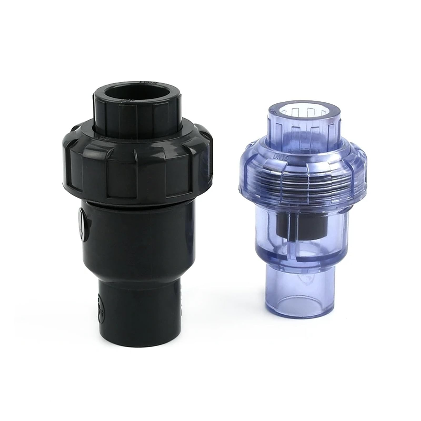 Przezroczysty zawór zwrotny PCV do nawadniania ogrodów i akwariów — rozmiary od 20 mm do 110 mm(Dark Gray,63mm)