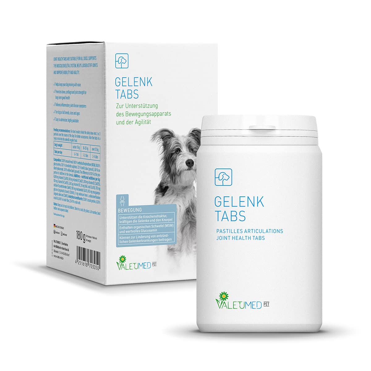 Tabs Gelenke, 180g, Zusatzfutter für Hunde zur Unterstützung des Bewegungsapparats und der Agilität