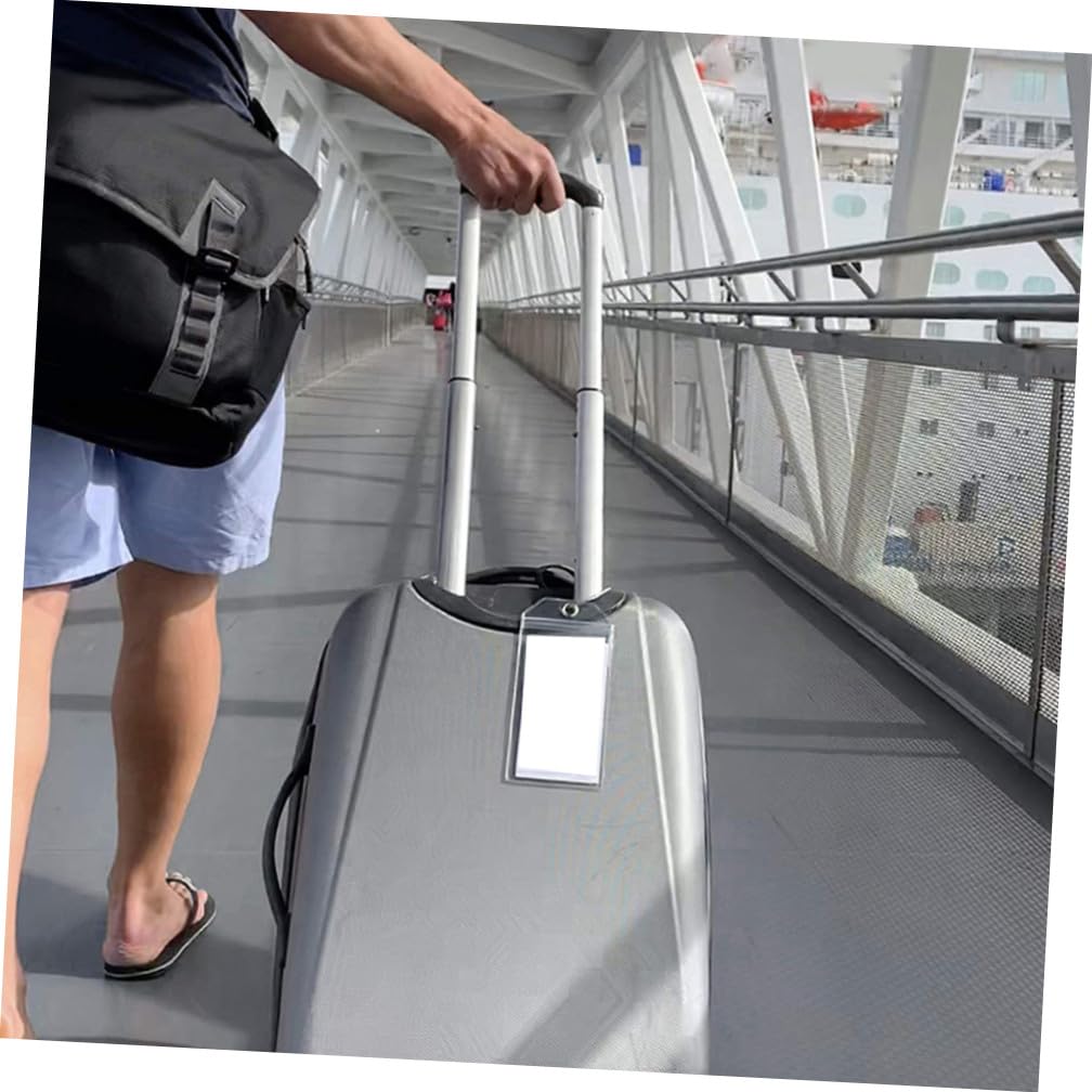 LIFKOME 5 Series Llavero De Acero Inoxidable Etiquetas Colgantes De Equipaje De Viaje Etiqueta Colgante De Bolsa Transparent De Polivinilo 4 Piezas X 5