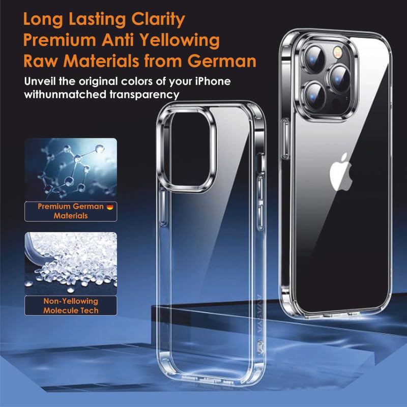 Image of Thermoplastic Polyurethane For iPhone Case 14 Pro Max,[Anti-Yellowing Technology] [Military Grade Drop Protection] Shockproof Slim Hybrid Phone Case For iPhone 14 Pro Max-Crystal Clear