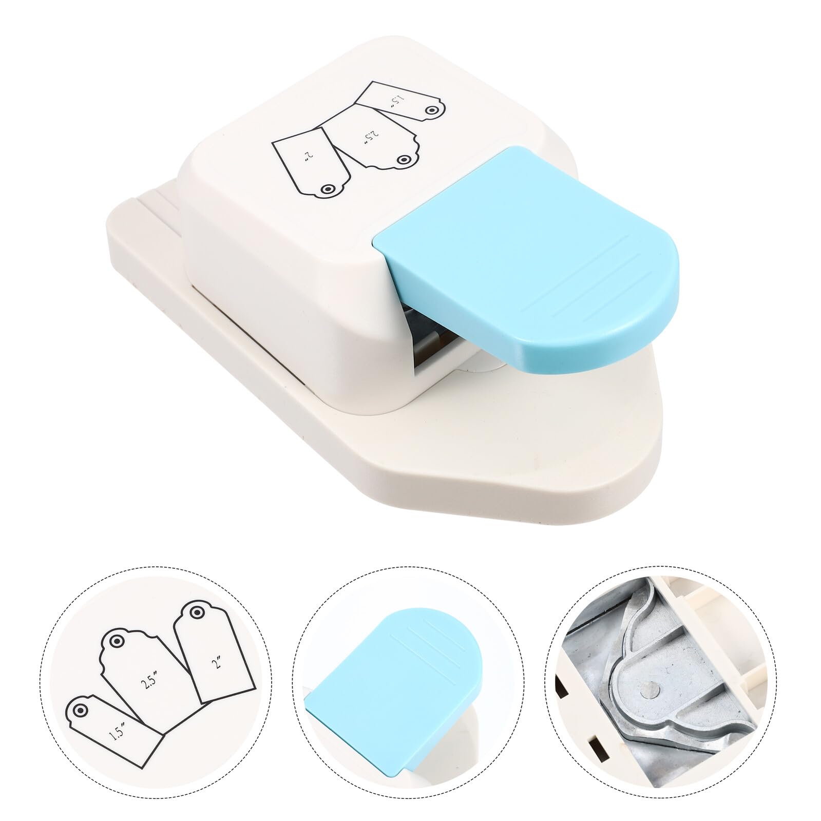 Mobestech Perforatrice Etichette Fai da Te 3 Misure 6,4-5,0-3,8 Cm Utensile Scrapbooking per Scuola Casa e Artigianato Creativo