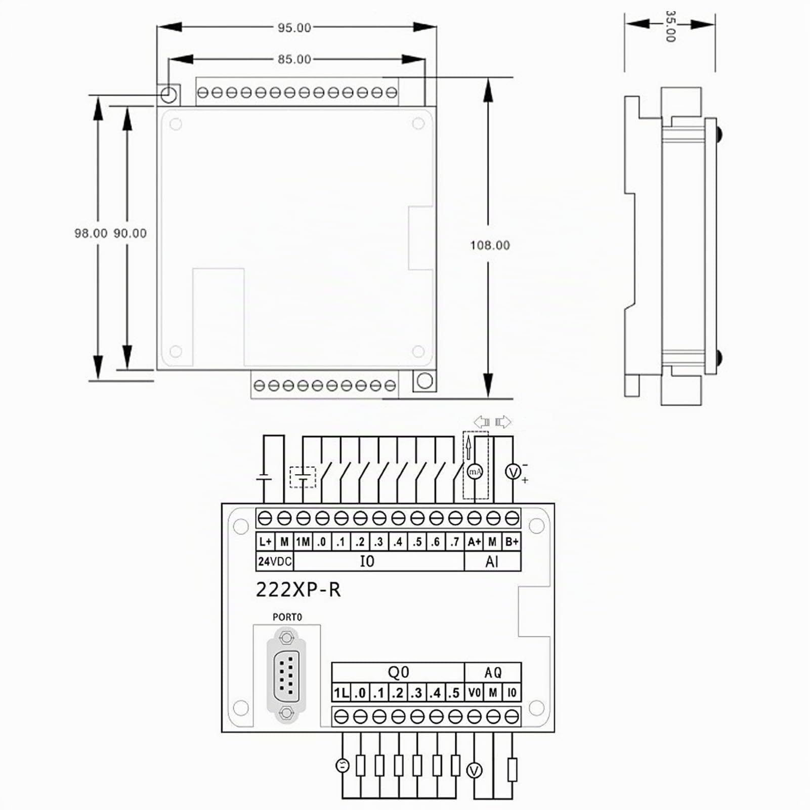 Carte De Contrôle Industrielle Programmable Logic Controller PLC CPU 222XP Accessoire Compatible Avec S7 200 Contrôleur logique programmable Pour le Contrôle 24V DC