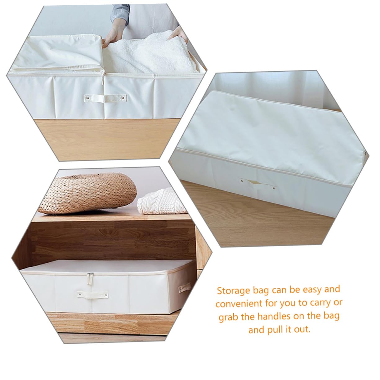 KOMBIUDA Contenitore Sotto Letto Capacità Borsa Pieghevole Traspirante in Oxford Per Coperte Piumoni e Vestiti Con Fondo Rimovibile e Design Leggero Per Organizzare La Camera Da Letto