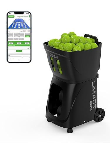 PUSUN｜PT-MAX C Flagship Tennis Ball Machine:App Control,12 Drills, Internal Oscillation,87