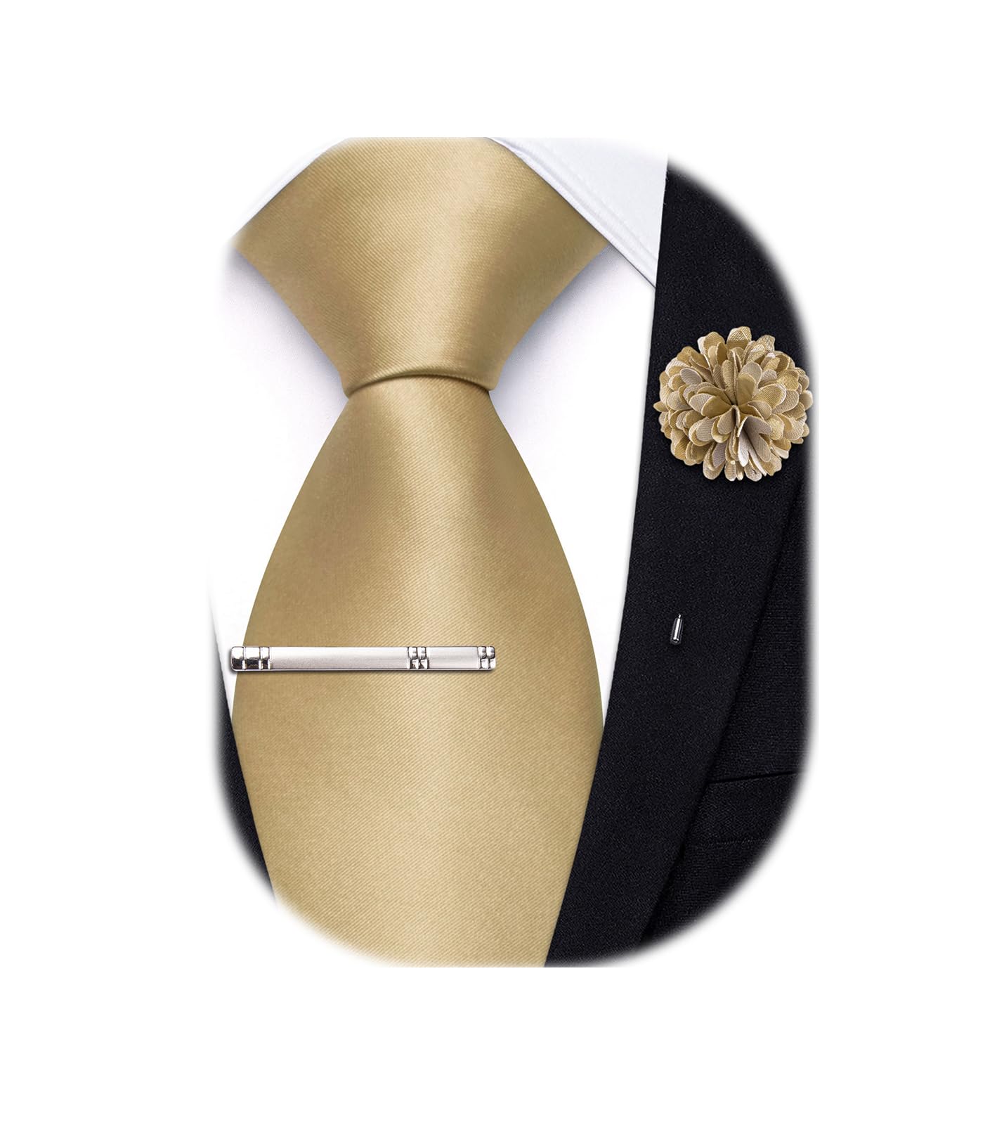 Hi-Tie Pretied Boys Ties Solid Color Kids Adjustable Necktie Lapel Pin Clip Set Age 8-12 Wedding School Graduation