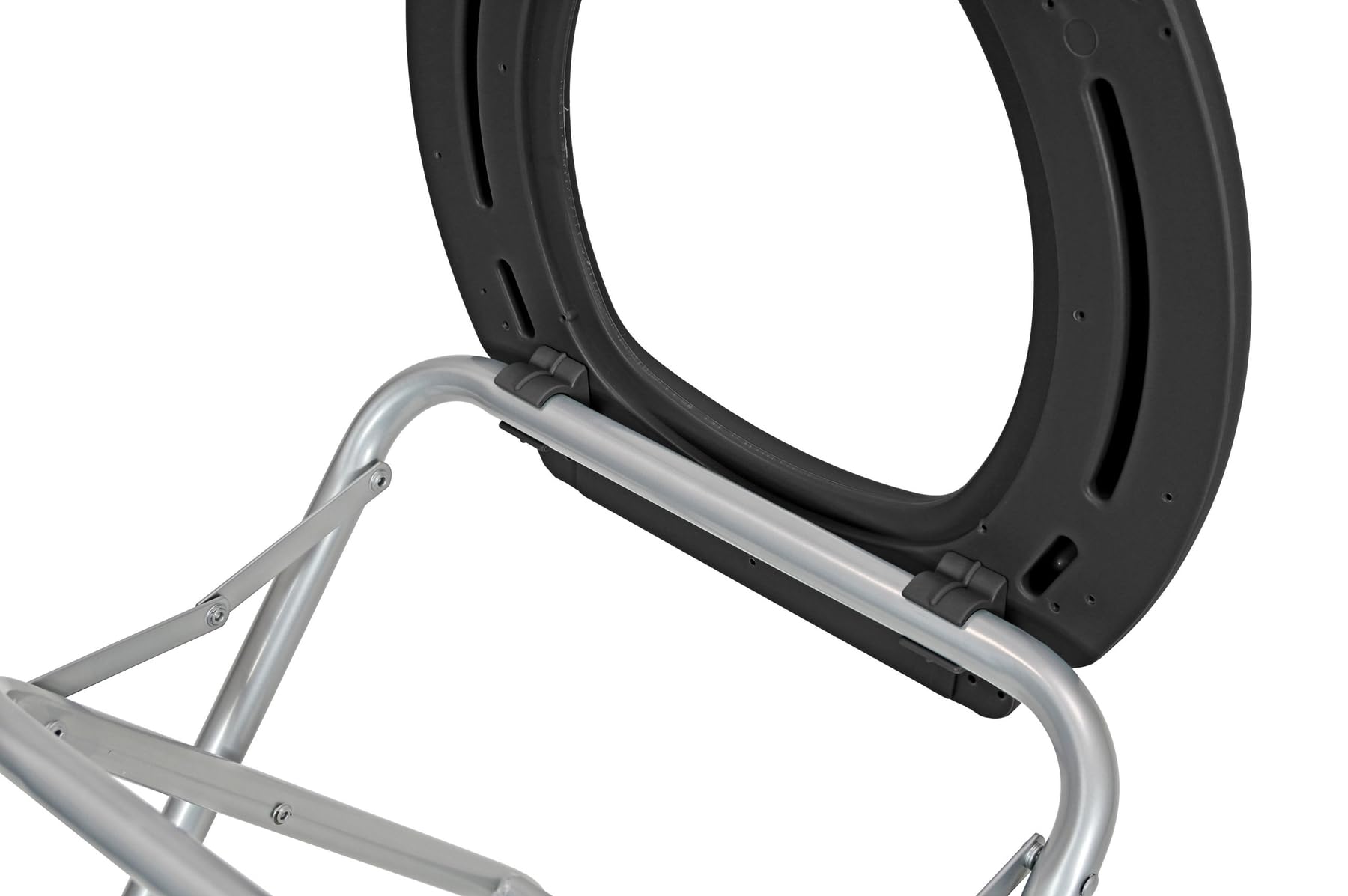 24ocean Mobile Klapptoilette Set Schwarz WC Klo Camping, Gestell Silber, 20 kompostierbare Beutel