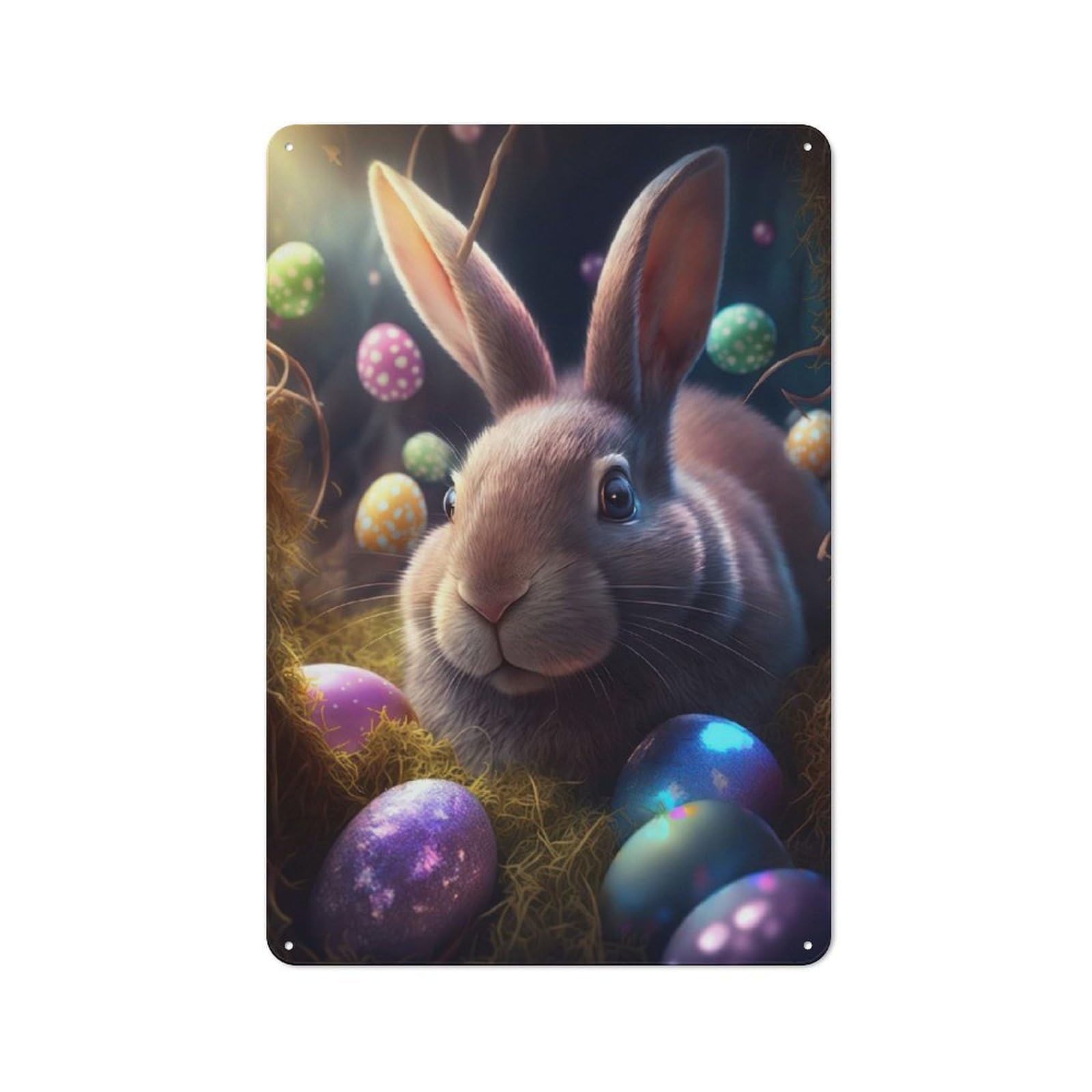 Junmoney Easter Bunny Viii For Garden Room Or Summerhouse, Vintage Tin Sign 30X20cm, For Display In Garden Rooms And Summerhouses