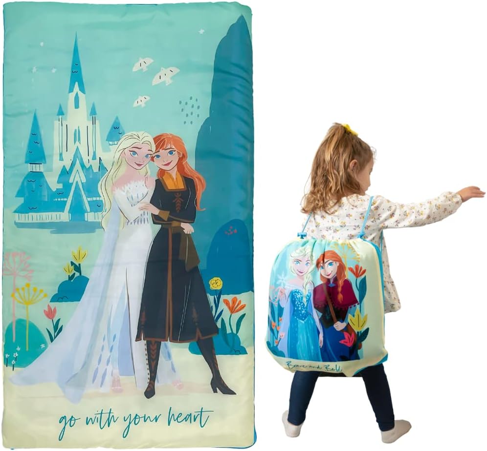 Franco Slumber-Bags Kids Soft Lightweight 2 Piece Sleeping/Slumber Bag and Sling Bag Set