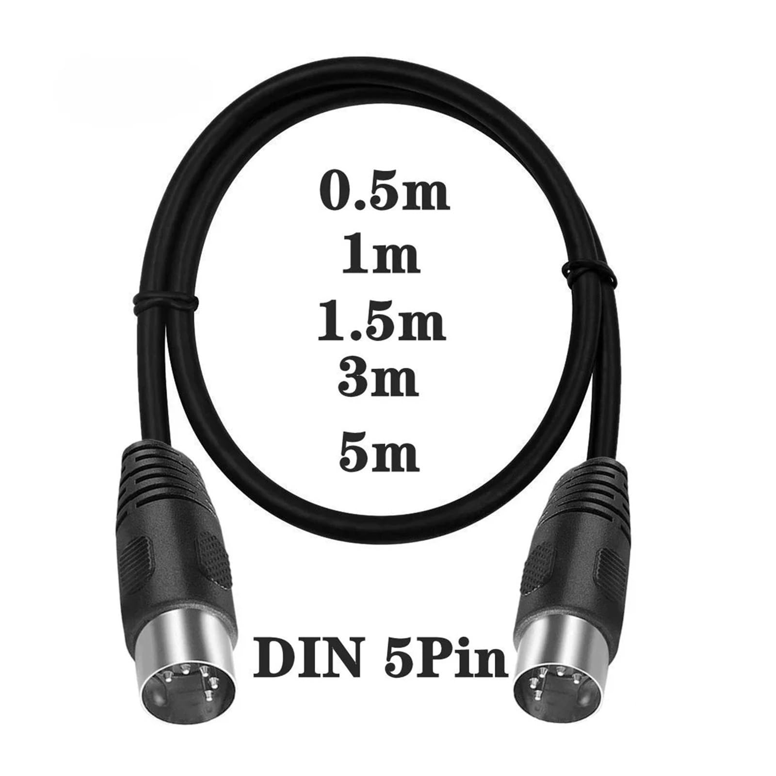 Spina MIDI DIN 5 Poli Maschio-maschio A 90° | Cavo di prolunga audio DIN a 5 pin 0,5 m 1 m 1,5 m 3 m 5 m(DIN 5pin Male-Male,5M)