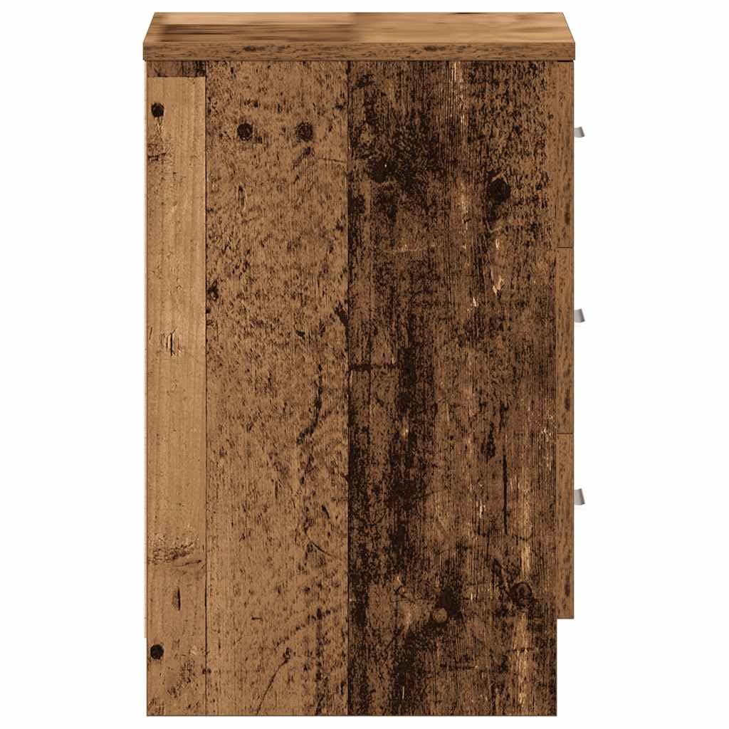 vidaXL Mesitas Noche 2uds Madera contrachapada Madera Vieja 38x35x55cm, mesita de Noche, Mueble de Cama, Mesa Auxiliar para Dormitorio