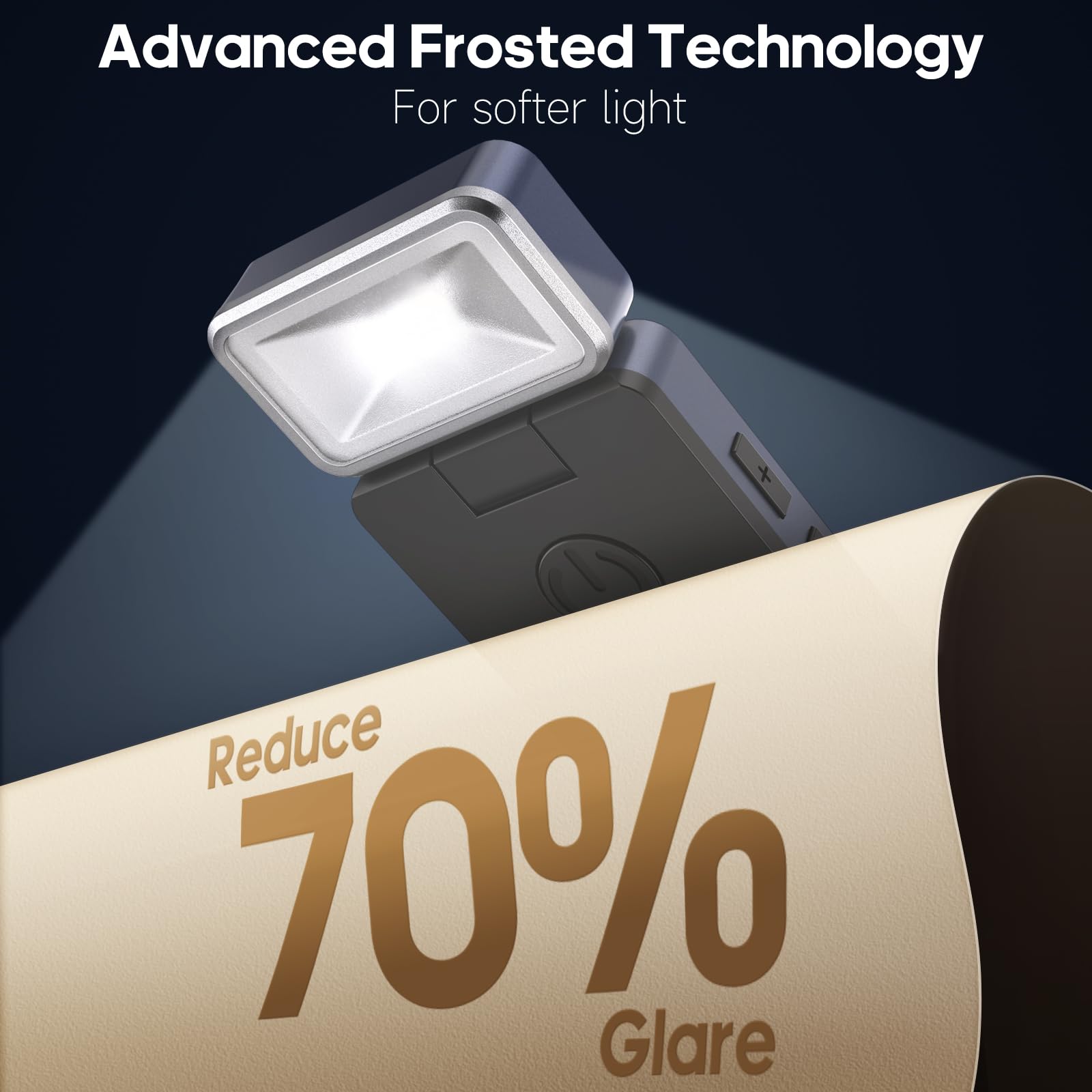 Leselicht, Buchlicht zum Lesen im Bett, über USB wiederaufladbar, LED-Leselicht, Clip-on LED-Leselampe mit 3 bernsteinfarbenen Farben und 5 Helligkeiten, dimmbar, für Buchliebhaber, Kinder, Weiß