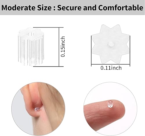 Miniatura 3 de Aretes de silicona suaves y transparentes para tachuelas aretes de goma hipoalergénica reemplazo para mujeres 200 unidades