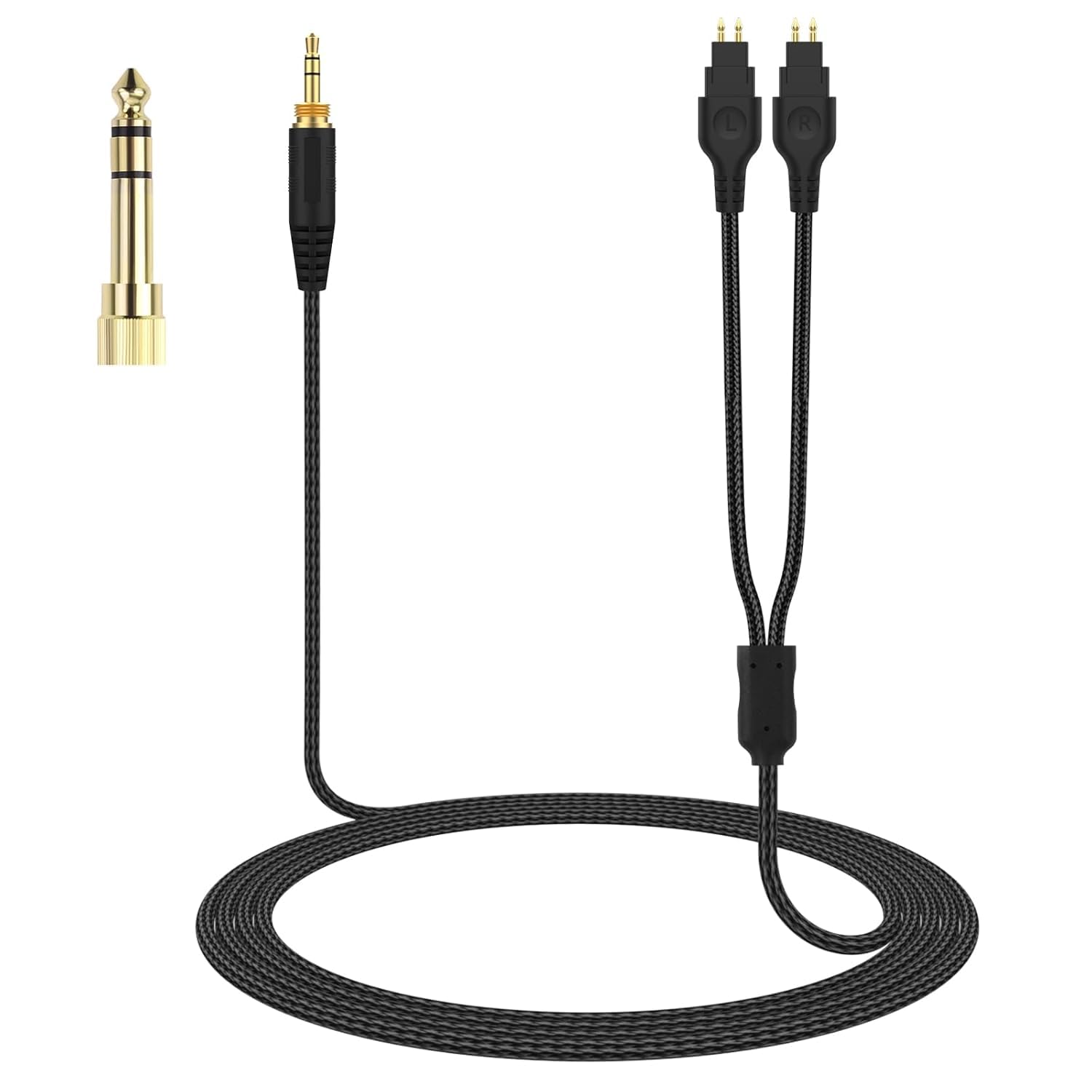 Zosvoses HD600 Kabel Kompatibel mit Sennheiser HD650, HD600, HD580, HD660S, HD58X, HD6XX, HD565, HD545, HD535, HD525, HD265 Kopfhörern | Ersatz-Audio-Upgrade-Kabel mit 6,35 mm Adapter, 2 m