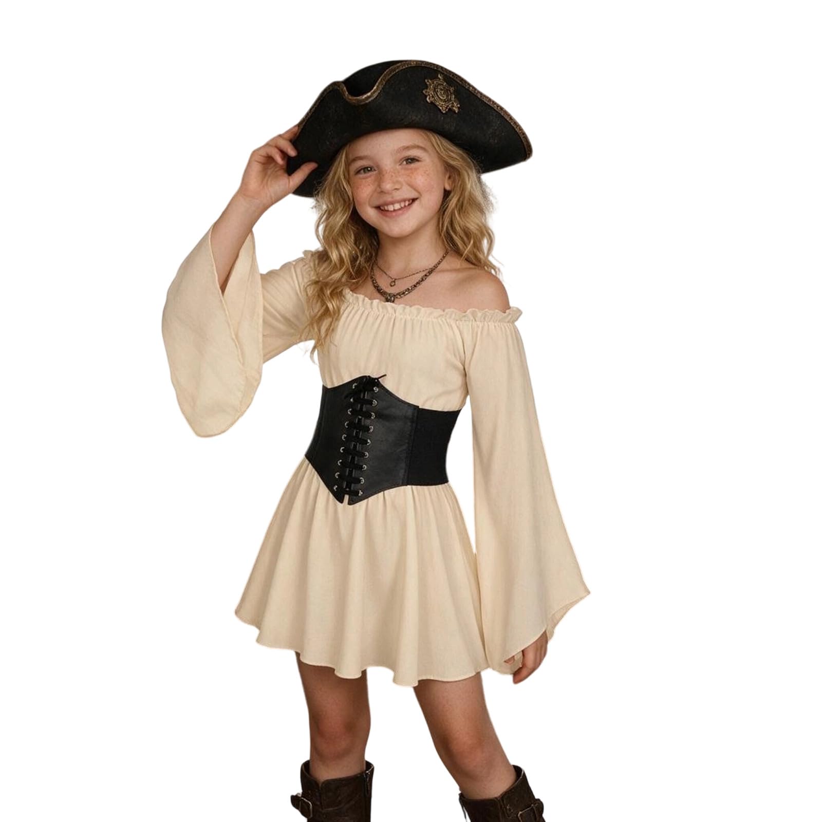 Girls Pirate Costume Girl Pirate Dress Off Shouder Kids Halloween Costumes