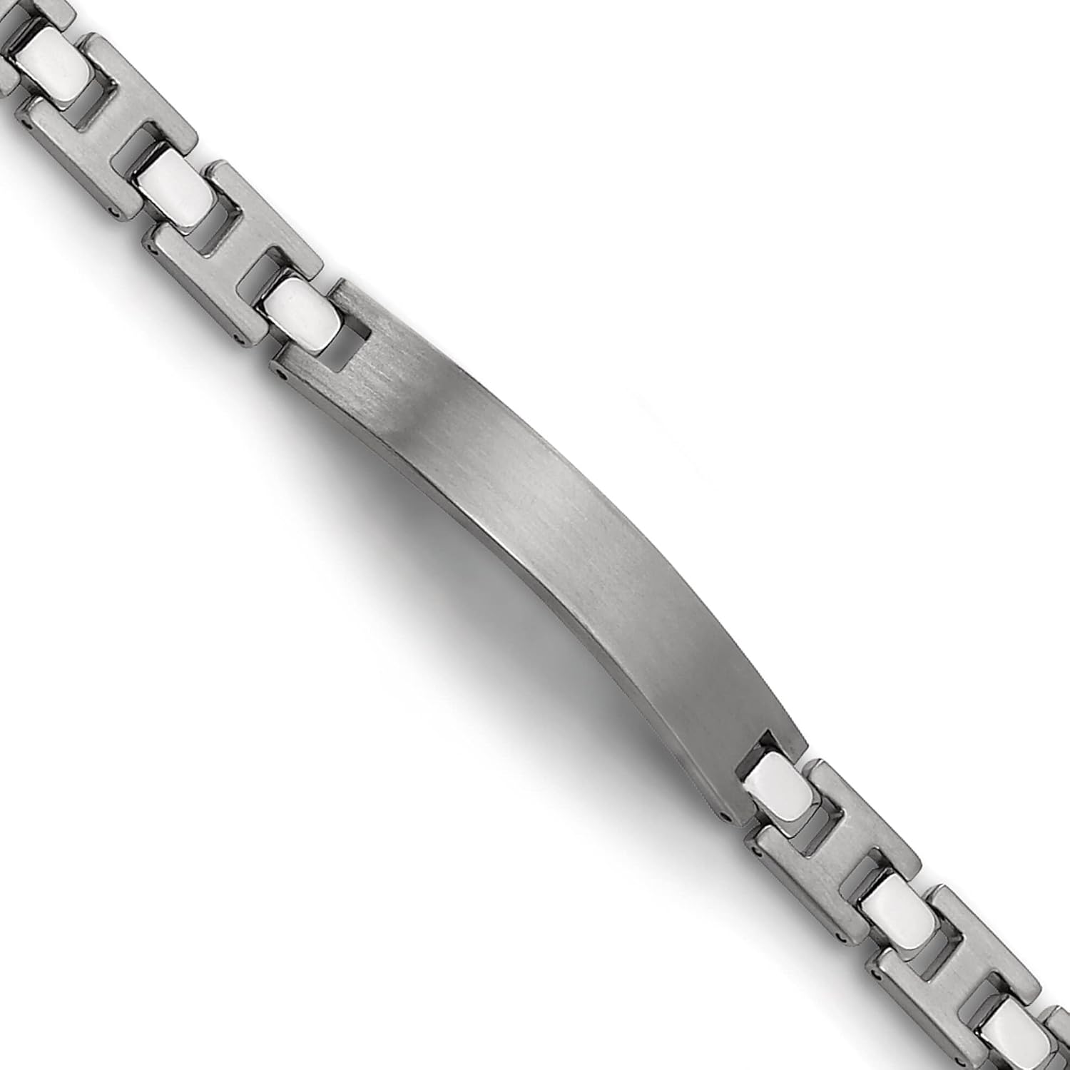 FindingKing Titanium Brushed Engravable Mens ID Bracelet 8.5"